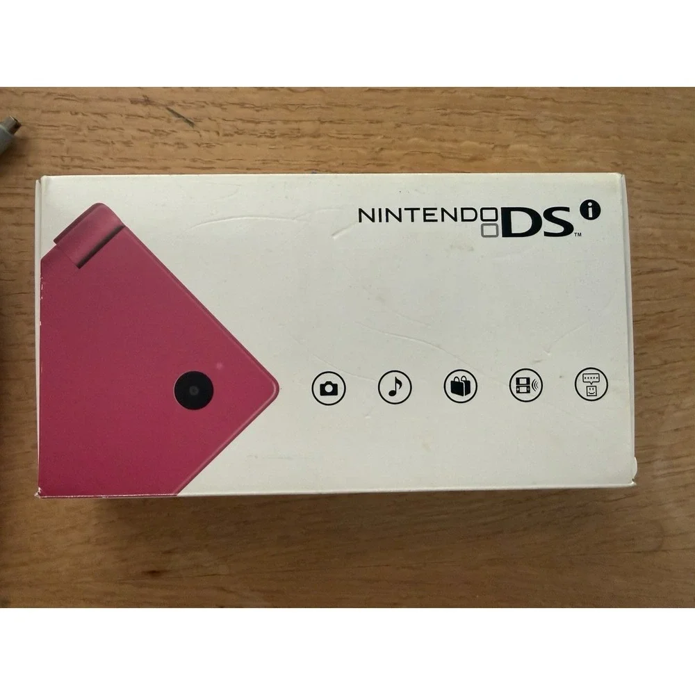 Nintendo DSi 256MB Pink Handheld System Lot W/18 Games Case 2 Chargers In Box